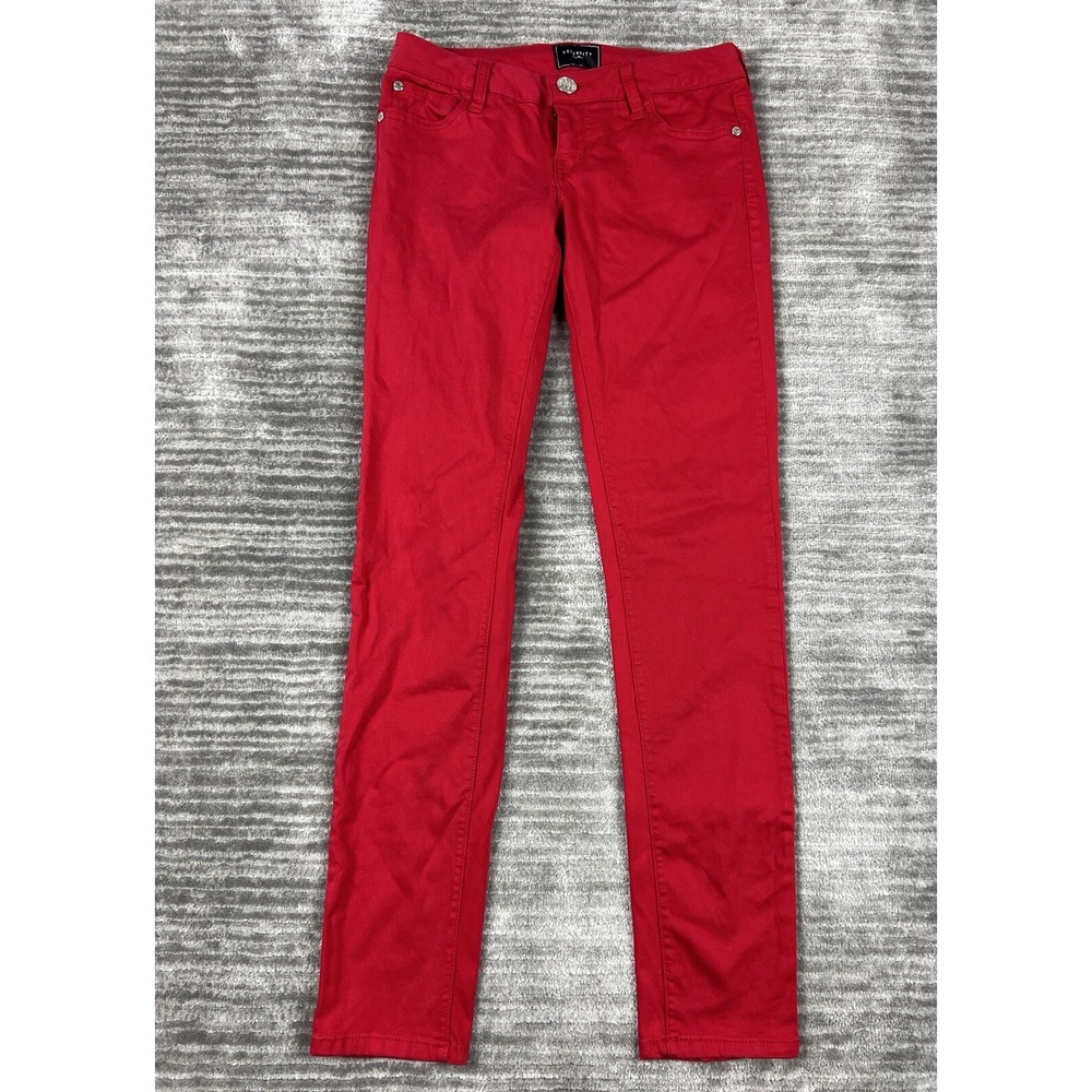 Celebrity‎ Pink Skinny Pants Womens 1/25 Red Low Rise Stretch CJ5820Z35 Solid